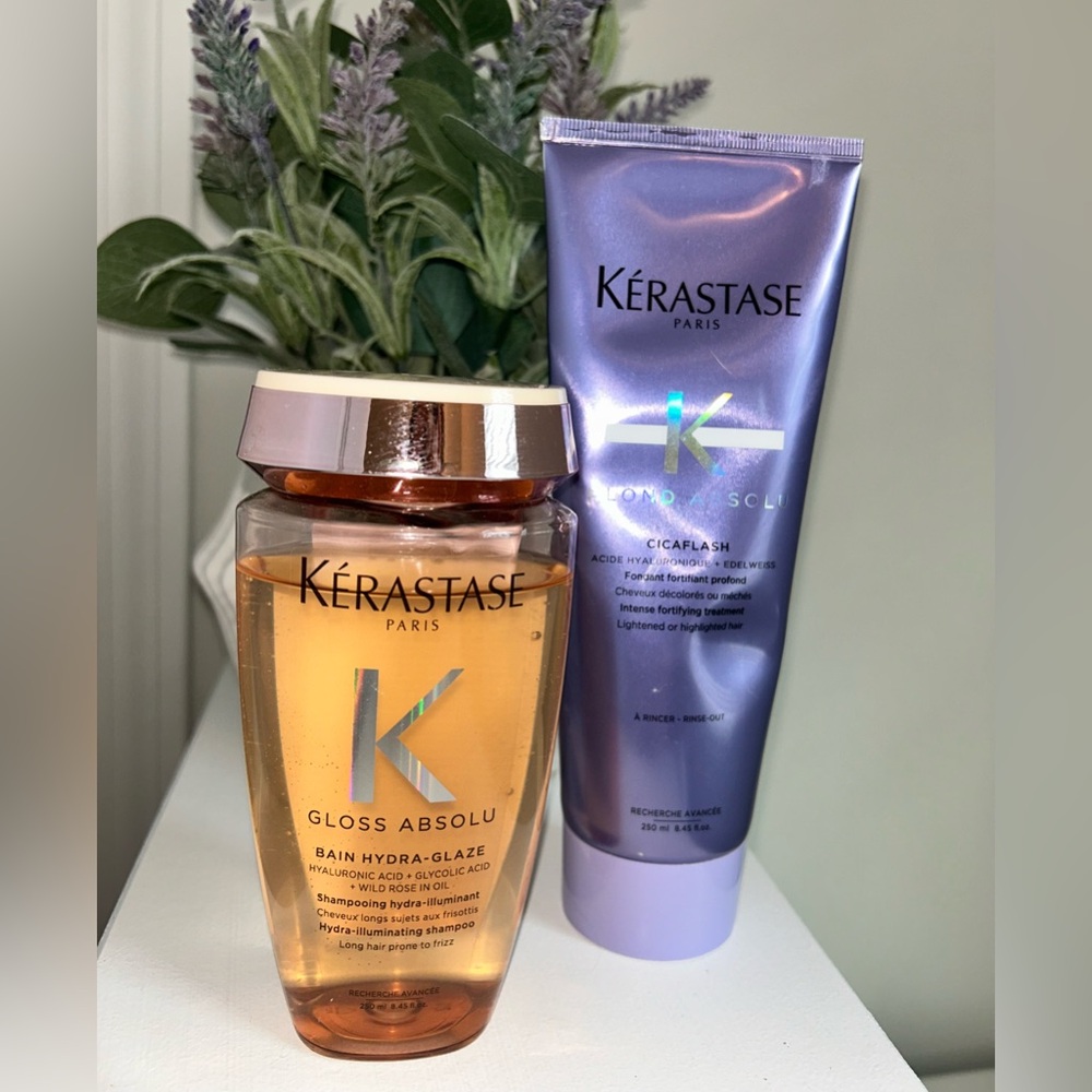 Kérastase Gloss Absolu Shampoo & Cicaflash Duo - Gold & Lilac